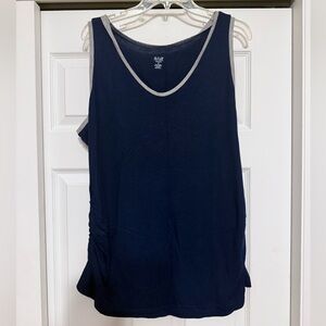 a.n.a Navy Tank Top with Light Gray Trim - Size 1X